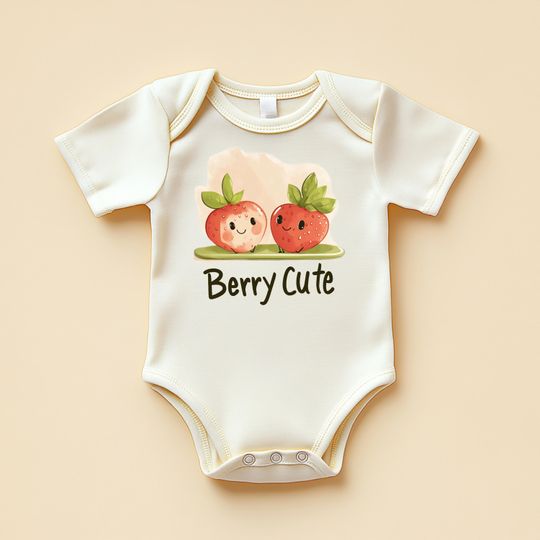 Discover So Berry Baby Bodysuit  Smiling Strawberries, Cotton Blend