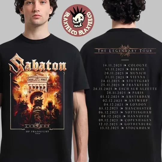 Discover Sabaton Legendary Tour EU 2025 Legends Of Frankfurt Germany Pop Up Shop T-Shirt