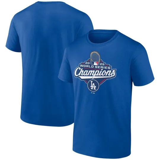 Discover Los Angeles Dodger Royal 2025 World Series Champions Logo T-Shirt Reprint