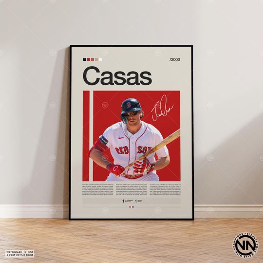 Triston Casas Poster, Boston Red Sox Poster, Baseball Prints, Sports Poster, Baseball Player Gift, Baseball Wall Art, Sports Bedroom Posters
