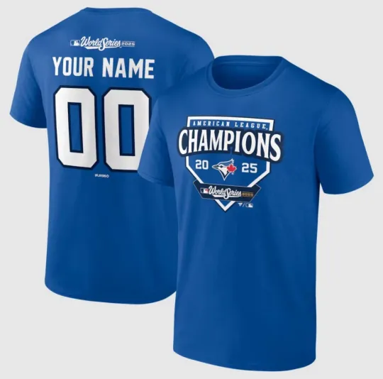 Discover Toronto Blue Jay 2025 American League Champions Custom Name Number Shirt Reprint