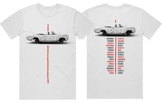 Discover Bryan Adams So Happy Jacked Car Nov Dec Dates - White Tee Size S-5XL Reprint