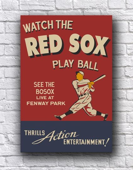 Boston Red Sox BoSox Baseball Live at Fenway Park Promo Cardstock Poster