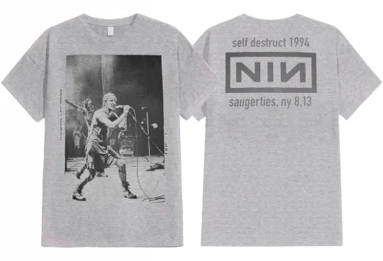 Discover NIN Merch Nine Inch Nails - Self Destruct 94 Gray - T-Shirt Size S-5XL