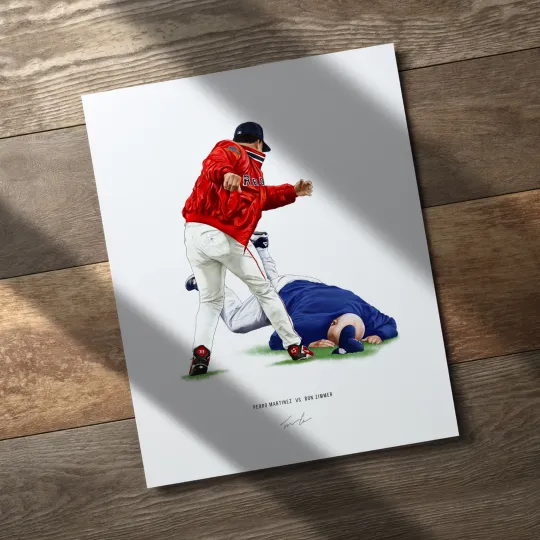 Pedro Martinez Don Zimmer Fight Print Yankees Red Sox Baseball