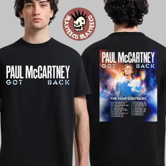 P mccartney Got Back The Tour Continues Tour Dates 2025 T-Shirt Size S-5XL