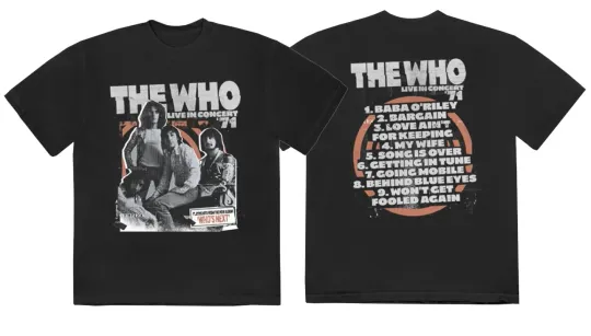 The Who Live in Concert Black T-Shirt Size S-5XL Reprint