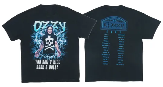 2003 OzzFest Tour Concert T-Shirt Size S-5XL You Cant Kill Rock And Rol Reprint