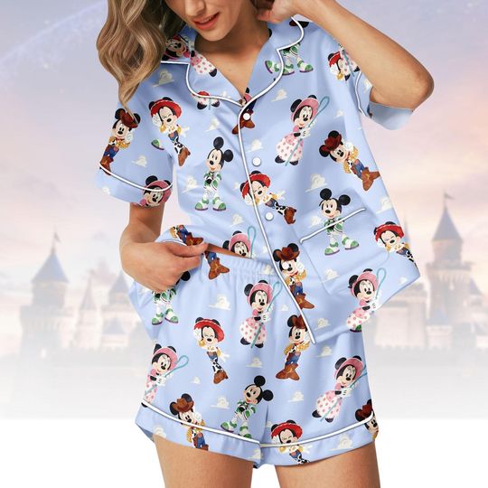Discover Disney Short PJs Set, Minnie Mouse Pajamas, Mickey Mouse Short Pajama Set, Toy Pajama, Gift for Disney Fan