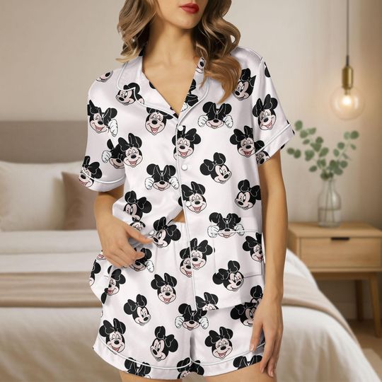 Discover Disney Minnie Pajamas, Minnie Mouse Women Pajamas, Disneyland Pajamas For Her, Magic Kingdom Gift