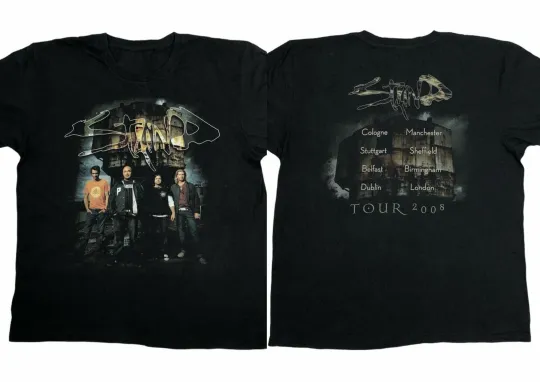 Discover Staind Band 2008 US Tour Shirt Unisex Concert Size S-5XL Comfort Colors