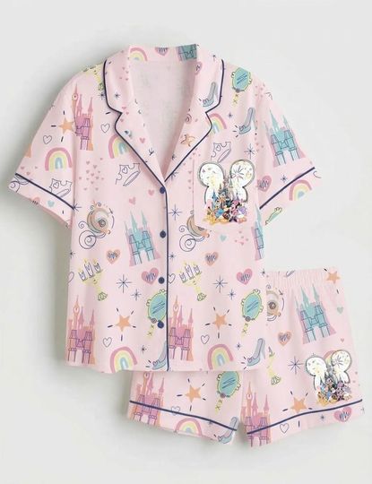 Discover Disney Magical Park Pajama Set, Disneyland Snacks Sleepwear, Disney Spring Magical Loungewear Set, Mickey And Friends Pajamas