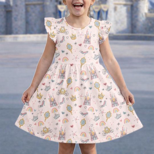 Discover Cinde Princess Dress, Disney Princess 2026 Flutter Sleeve Dress, Magic Kingdom Ruffle Dress, Baby Princess Costume, Gift For Her