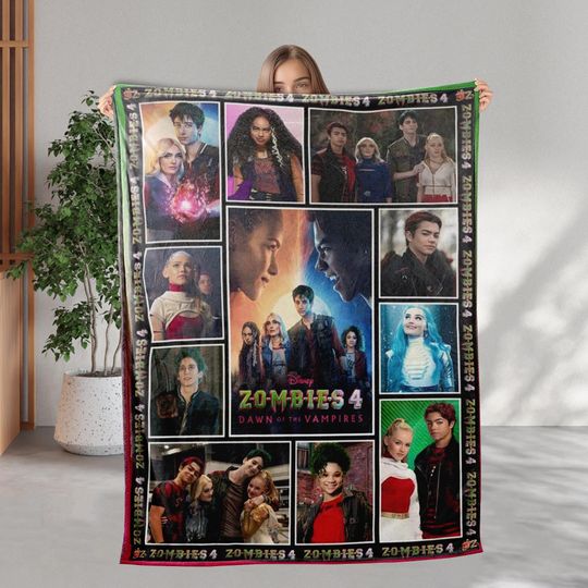 Disney Zombies 4 Blanket Gift, Zombies 4 Dawn Of The Vampires Blanket Merch, Dawn Of The Vampires Birthday Blanket Gift, Zombies 4 Blanket