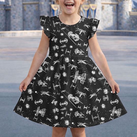 Discover Star Wars Dress, Disney Outfits, Spaceship Costume, Movie Flutter Sleeve Dress, Family Disney Vacation Dress, Wear, Gifts For Her Girls