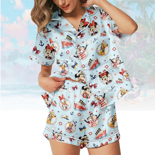 Disney Cruise Short PJs, Mickey Minnie Cruise Pajamas, Donald Cruise Pyjama Set, Disney Cruise Homewear, Gift For Disney Fa