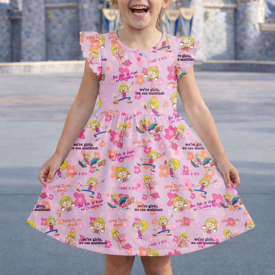 Discover Disney Cute Lizzie McGuire Flutter Sleeve Dress, This Is What Dreams Are Made Of Retro Dress, Disney Vacation Trip Outfit, Disney Wear