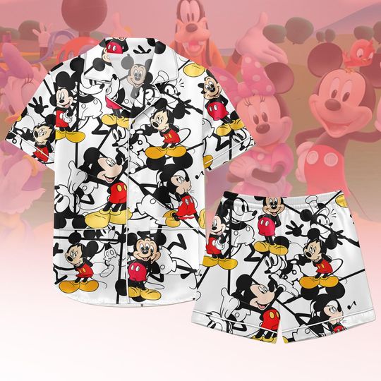 Discover Mickey Mouse Satin Pajamas, Disney Mouse Pajamas Set, Disneyland Women Pajamas, Magic Kingdom Pjs