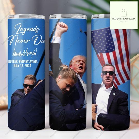 Discover Trump Fight 2024 Skinny Tumbler 20oz with Lid and Straw