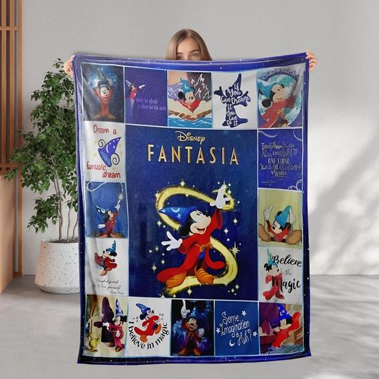Discover Personalized Disney Mickey Fantasia, Fantasia Movie Blanket, Mickey Mouse Blanket, Mickey Fleece Blanket, Disney Mickey Mouse Blanket Gift