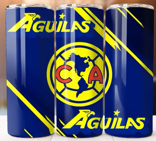 Discover Soccer Aguilas Style 20oz Tumbler with Lid and Straw - Travel Mug for Home and Gifts
