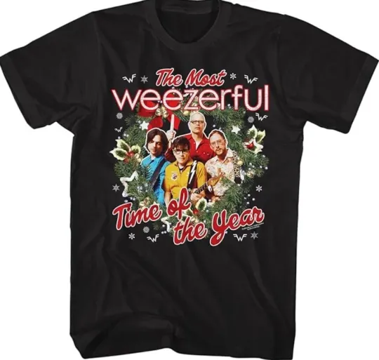 Discover American Classics Weezer Band Christmas T-Shirt