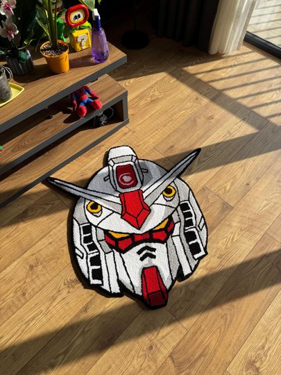 Discover Handmade Gundam Tufted Rug: Custom Anime Rug