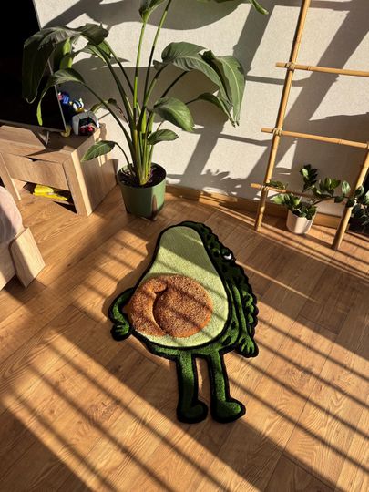 Discover Avocado Custom Fluffy 3d rug: Wool handmade Carpet