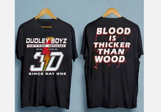 Discover The Dudley Boyz Wrestler Double Sided Black T-Shirt Unisex