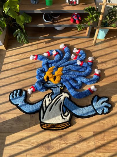 Discover Marge Simpson Rug: 3D Fluffy Tufted Handmade Carpet