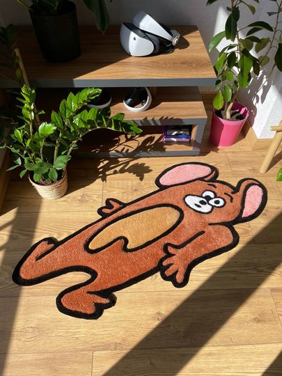 Discover Smashed Mouse Handmade 3D Tufted Rug: Living Room Decor Carpet