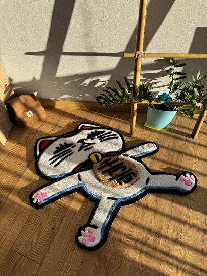 Discover Custom Cat Rug: Tufted Wool, 3D Fluffy Handmade Carpet