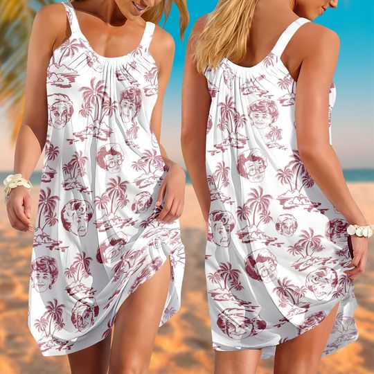 Discover Stay Golden Summer Sling Dress, Stay Golden Casual Dress, 80S Tv Sitcom Beach Dress, Stay Golden Lover Women Dress, Halloween Gift