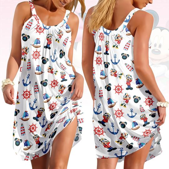 Discover Mickey And Friends Cruise Timeline Destiny Summer Sling Dress, Mickey Cruise Women Dress, Disney Cruise Dress, Holiday Gift For Her