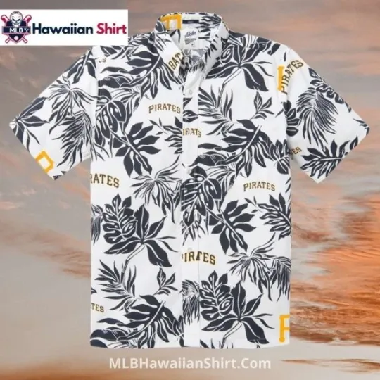 Discover White And Black Leaves Pittsburgh Baseball Team Piratess Pirates Hawaiian Shirt
