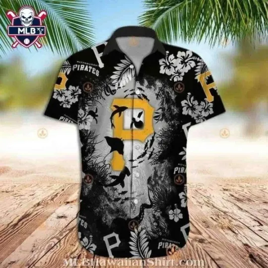 Discover Unique Pittsburgh Baseball Team Piratess Tropical Shirt With Hibiscus And Ocean