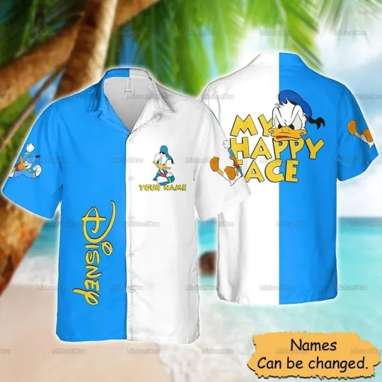 Discover Disney Donald Shirt, Donald Duck Hawaiian Shirt, Disney World Shirt, Disney Dona