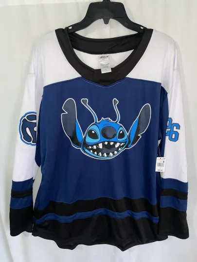 Discover NWT Lilo & Stitch Men's Hockey Jersey Unisex Adult Large Disney