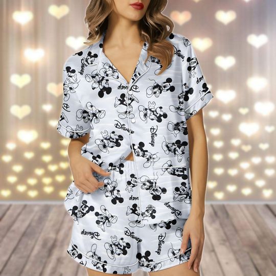 Discover Disney Mickey Pajamas Set, Mickey Mouse Women Pajamas, Disney World Pajamas, Retro Mickey Love Pjs, Bridal Shower Gifts