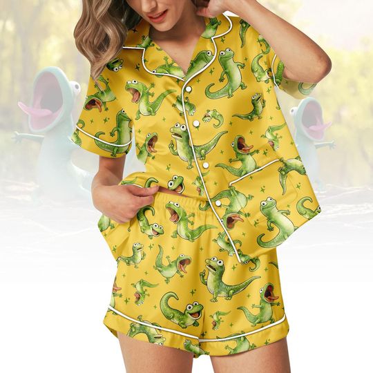 Discover Disney Tom Short PJs, Hoppers Pajamas, Hoppers Lizard Lizard Pyjama Set, Disney Matching PJm, Disney Button Shirt, Gift For