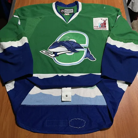 Discover Game Worn Andre Deveaux Connecticut Whale AHL Jersey Hartford Wolf Pack