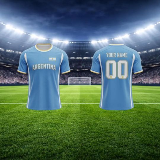 Discover Argentina Custom Name & Number Soccer Jersey Shirt | Personalized Gift