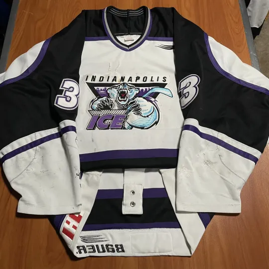Discover Game Worn Todd Rohloff Indianapolis Ice IHL Hockey Jersey Vintage