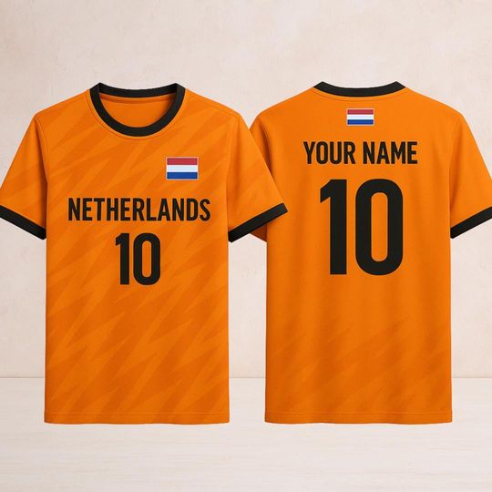 Discover Netherlands Football Jersey Custom Name & Number Unisex Fan Tee