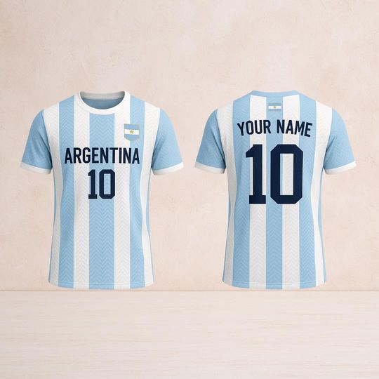 Discover Argentina Football Jersey Custom Name & Number Unisex Fan Tee