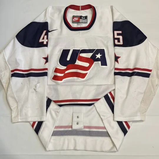Discover Game Worn Matt Grzelcyk Team USA 2010-11 NTDP USHL Hockey Jersey