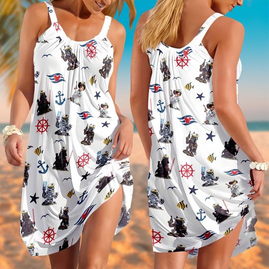 Star Wars Cruise Sling Summer Dress, Disney Casual Dress, Disney Cruise Women Dress, Darth Vader Mandalorian Stormtrooper Dress For Her