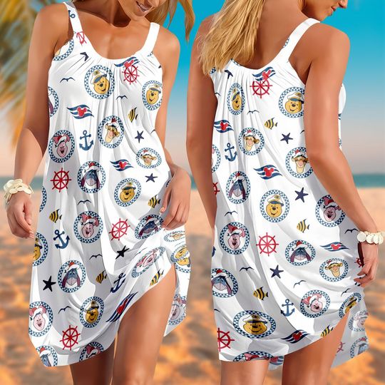 Discover Winnie The Pooh Cruise Sling Summer Dress, Pooh And Friends Dress, Disney Cruise Women Dress, Eeyore Piglet Tigger Dress, Gift For Her