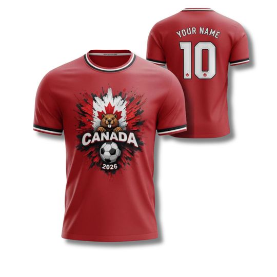 Discover Canada WC 2026 Soccer Fan Shirt Personalized Name Number Jersey Tee Beaver Maple Leaf
