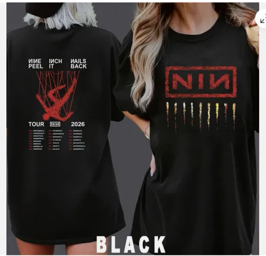 Discover Nine Inch Nails NIN USA Tour 2026 Peel It Back Double Sided T_shirt
